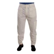 Dolce & Gabbana Off White Corduroy Cargo Byxor White, Herr