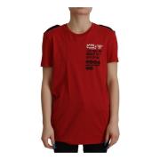 Dolce & Gabbana Röd Amor Vincit Omnia Crewneck T-shirt Red, Dam