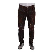 Dolce & Gabbana Autentiska italienska målade straight jeans Brown, Her...