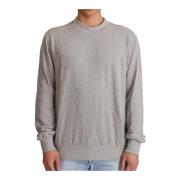 Dolce & Gabbana Mysig Grå Bomulls Crewneck Tröja Gray, Herr