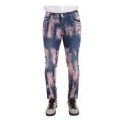 Dolce & Gabbana Blå Rosa Tie Dye Skinny Denim Jeans Blue, Herr