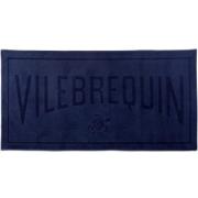 Vilebrequin Solid Jacquard Navy Strandhandduk Blue, Dam