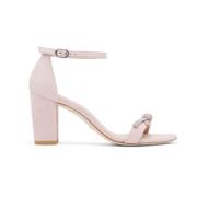 Stuart Weitzman SW BOW Sandal med Swarovski-kristaller Beige, Dam