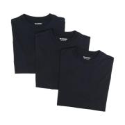 Jil Sander Blå Logo-Patch T-Shirt Pack Black, Herr