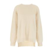 Jil Sander Rundhalsad Stickad tröja Beige, Dam