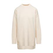 Jil Sander Vita Creweck Sweaters White, Dam