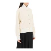 Jil Sander Bomberjacka med broderat monogram White, Dam