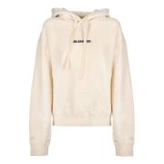 Jil Sander Kräm Hoodie - Regular Fit - 100% bomull Beige, Dam