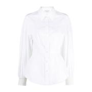 Alexander McQueen Vit bomullsskjorta med kokongärmar White, Dam
