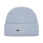 Alexander McQueen Ic0 Logo Ull Beanie Purple, Dam