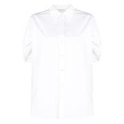 Alexander McQueen Boxy Puff-Ärm Poplin Skjorta White, Dam