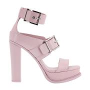 Alexander McQueen Rosa Quiltade Sandaler Ss23 Pink, Dam