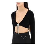 Alexander Wang Alexander wang cropped cardigan in cotton chenille Blac...