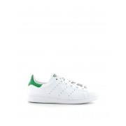 Adidas Originals Vita Läder Stan Smith J Sneakers med Logotyp White, H...