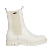 Tommy Jeans Vita Läder Chelsea Boots White, Dam