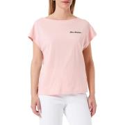 Love Moschino Rosa Bomull Hjärta Logo T-Shirt Pink, Dam
