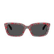 Love Moschino Fyrkantiga solglasögon för kvinnor Red, Dam
