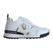 Love Moschino Swarovski kristall sneakers White, Dam