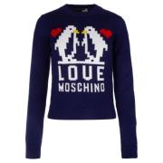 Love Moschino Långärmade tränings toppar Blue, Dam