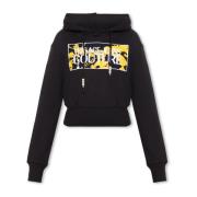 Versace Jeans Couture Hoodie med logotyp Black, Dam