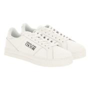 Versace Jeans Couture Lyxiga Lädersneakers för Män White, Herr