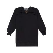 Versace Jeans Couture Bomullssweatshirt med bälteshals Black, Dam