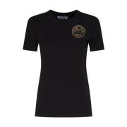 Versace Jeans Couture Svart Logotyptryck T-shirt Black, Dam