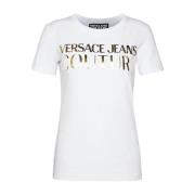 Versace Jeans Couture Bianca Dam Kortärmad T-shirt med Logotyp White, ...