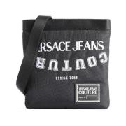 Versace Jeans Couture Svart Herr Axelväska med Broderad Logotyp Black,...