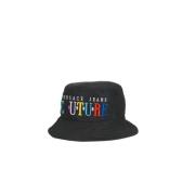 Versace Jeans Couture Multifärgad Broderad Nylon Cloche Hatt Black, Un...