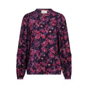 Fabienne Chapot Blus med rynkad krage Multicolor, Dam