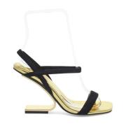 Jeffrey Campbell Klack sandal för kvinnor i mocka läder, laminat Black...