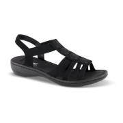 Rieker Klassiska platta sandaler för kvinnor Black, Dam