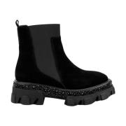 Alma EN Pena Studded Läder Ankelboots Black, Dam