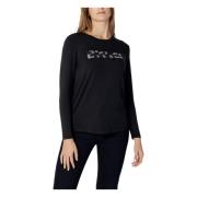 Blauer Strass Långärmad T-shirt för kvinnor Black, Dam