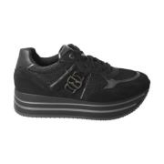 Igi&Co Svarta läder- och mockasneakers för kvinnor Black, Dam