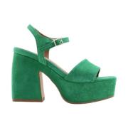 Carmens High Heel Sandals Green, Dam