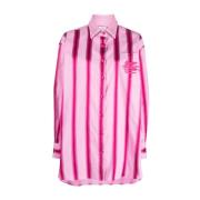 Etro Flamingo Rosa Randig Skjortklänning Pink, Dam