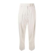 Brunello Cucinelli Beige Cropped Trousers Ss23 Kvinnor Beige, Dam