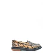 Tod's Animal Print Orm Skinn Moccasins Black, Dam