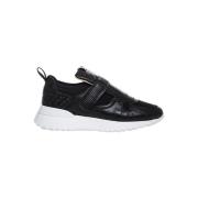 Tod's Quiltade Sportiga Låga Sneakers med Kardborreband Black, Dam