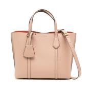 Tory Burch Rose Pink Liten Perry Triple-Compartiment Tote Väska Beige,...