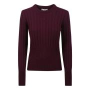 Tory Burch Mysig och Elegant Cashmere Crewneck Purple, Dam