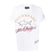 Paul & Shark creweck logotryckt T-shirt White, Herr