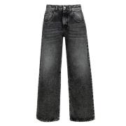 Icon Denim Wide Jeans Black, Dam
