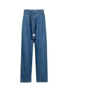 Philosophy di Lorenzo Serafini Blåa Wide Jeans med Phi Logo Broderi Bl...