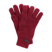 Barbour Mjuka stickade handskar med ribbstickade muddar Red, Unisex