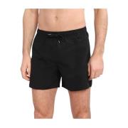 Emporio Armani Broderade Logo Polyester Badshorts Black, Herr