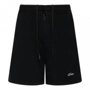 Drole de Monsieur Svarta Bomullslånga Shorts Black, Herr