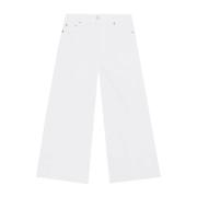 Ganni Leather Trousers White, Dam